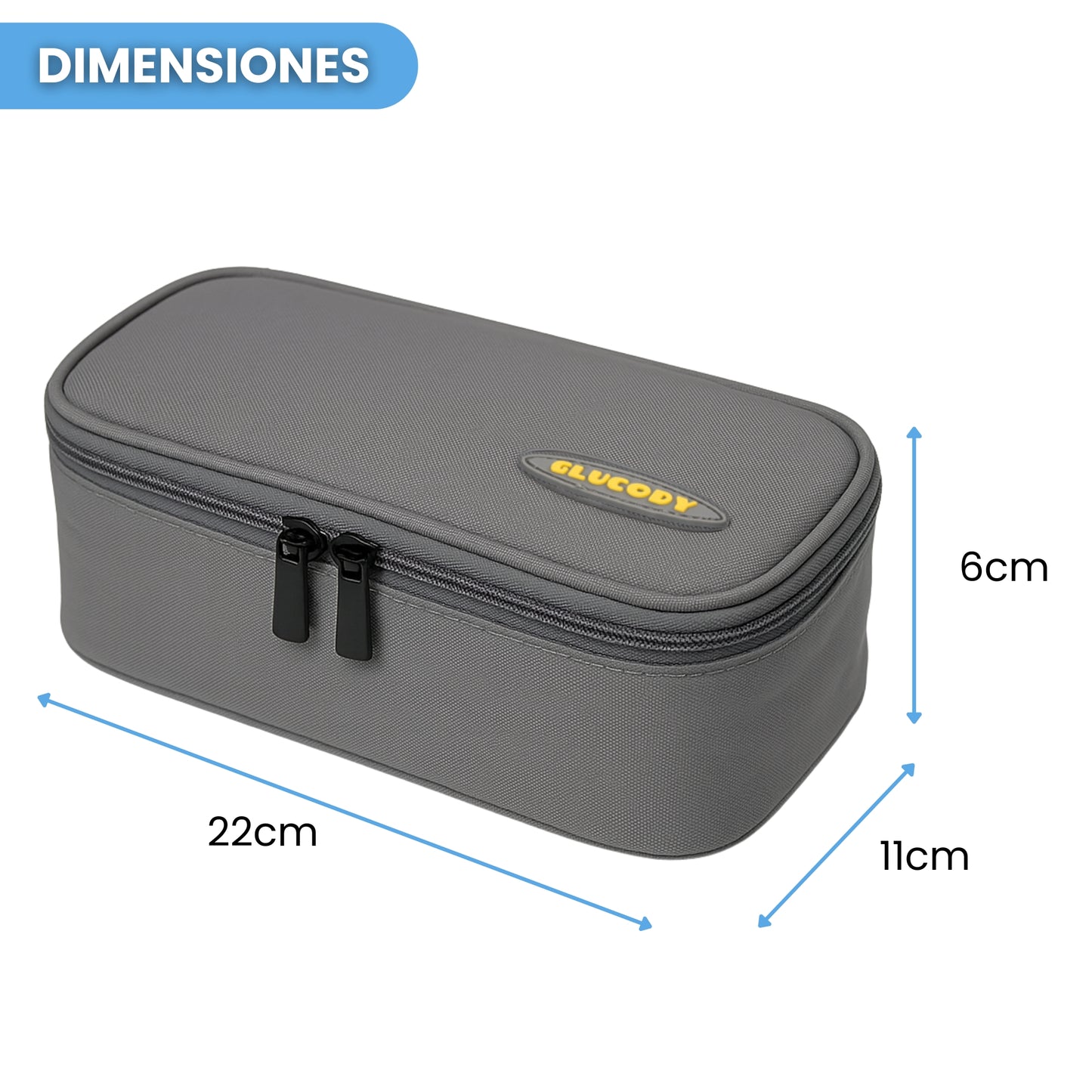 Portable Insulin Cooler GRAY + 2 COOLING GELS