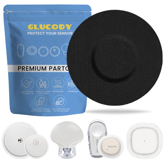 10pc PARCHE PROTECTOR SENSOR DIABETES Negro | Compatible con todos los sensores
