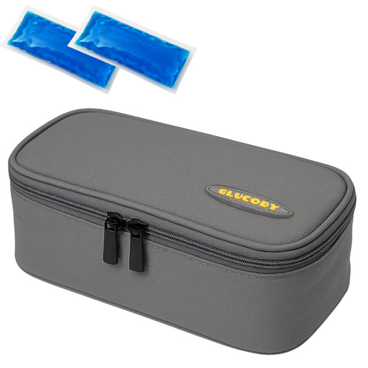 Portable Insulin Cooler GRAY + 2 COOLING GELS