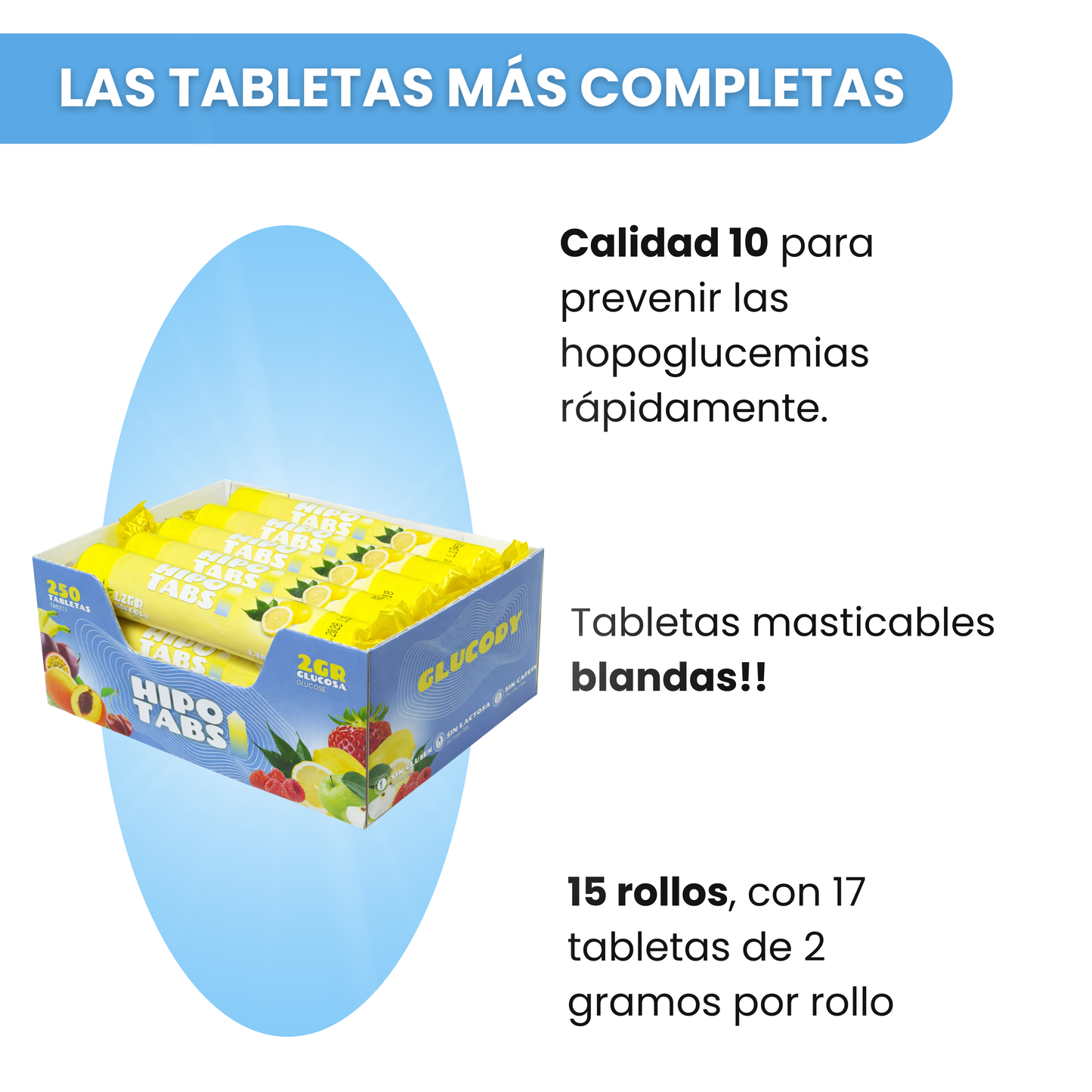 250 GLUCOSE TABLETS 2G LEMON | 500g of Tablets + Dispenser