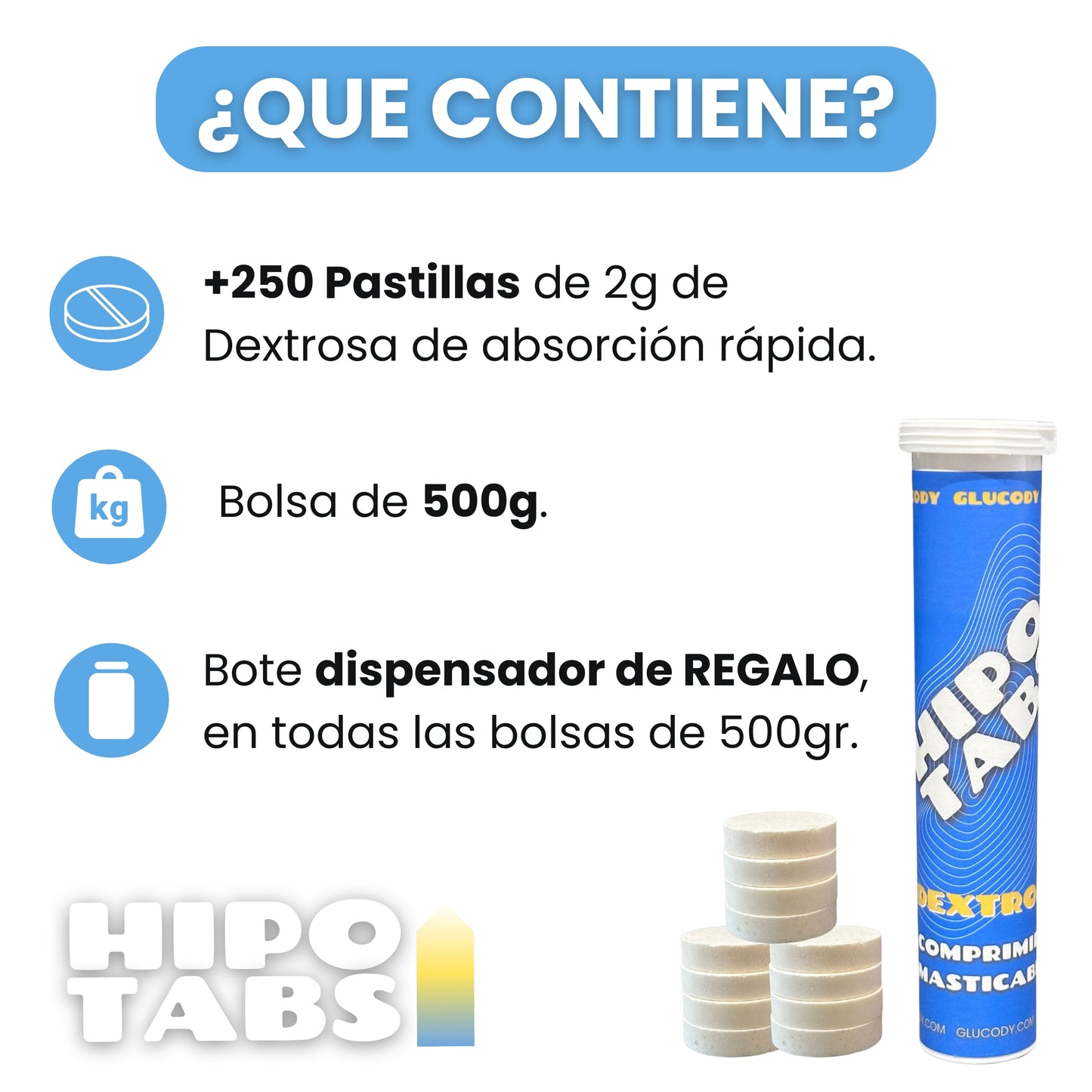 500 2g Lemon Glucose Tablets | 1kg of Tablets + Dispenser