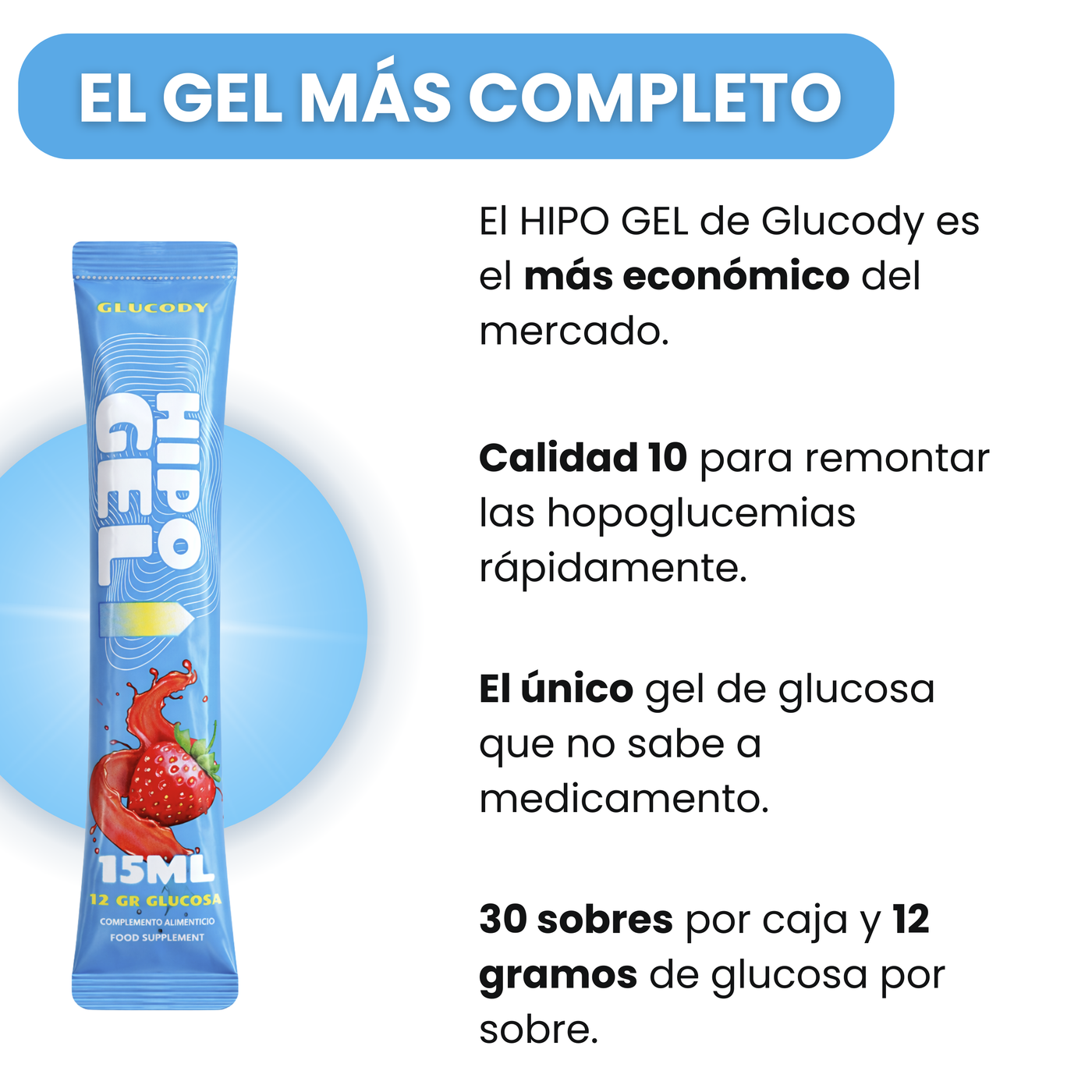GEL DI GLUCOSIO 12g | Confezione da 30 BUSTINE ad assorbimento rapido