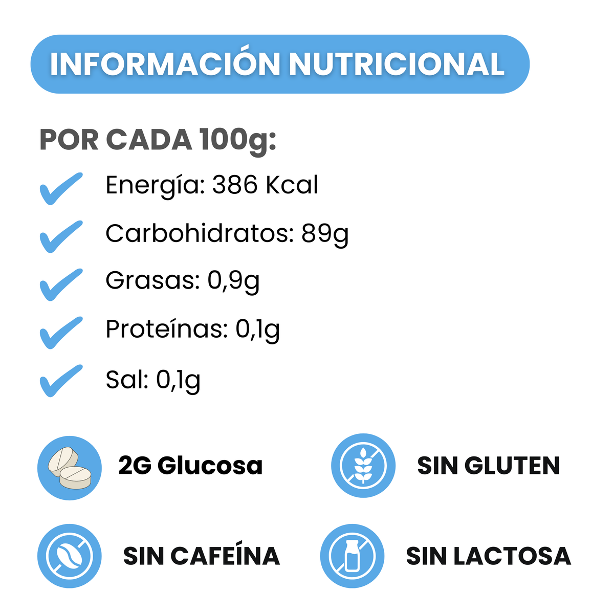 255 PASTILLAS DE GLUCOSA 2G COLA | Caja de 500g