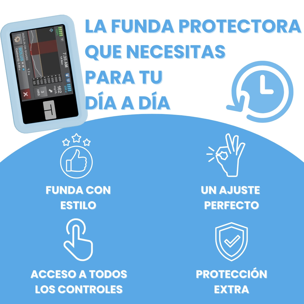 Custodia per pompa insulina TANDEM | Blu Turchese