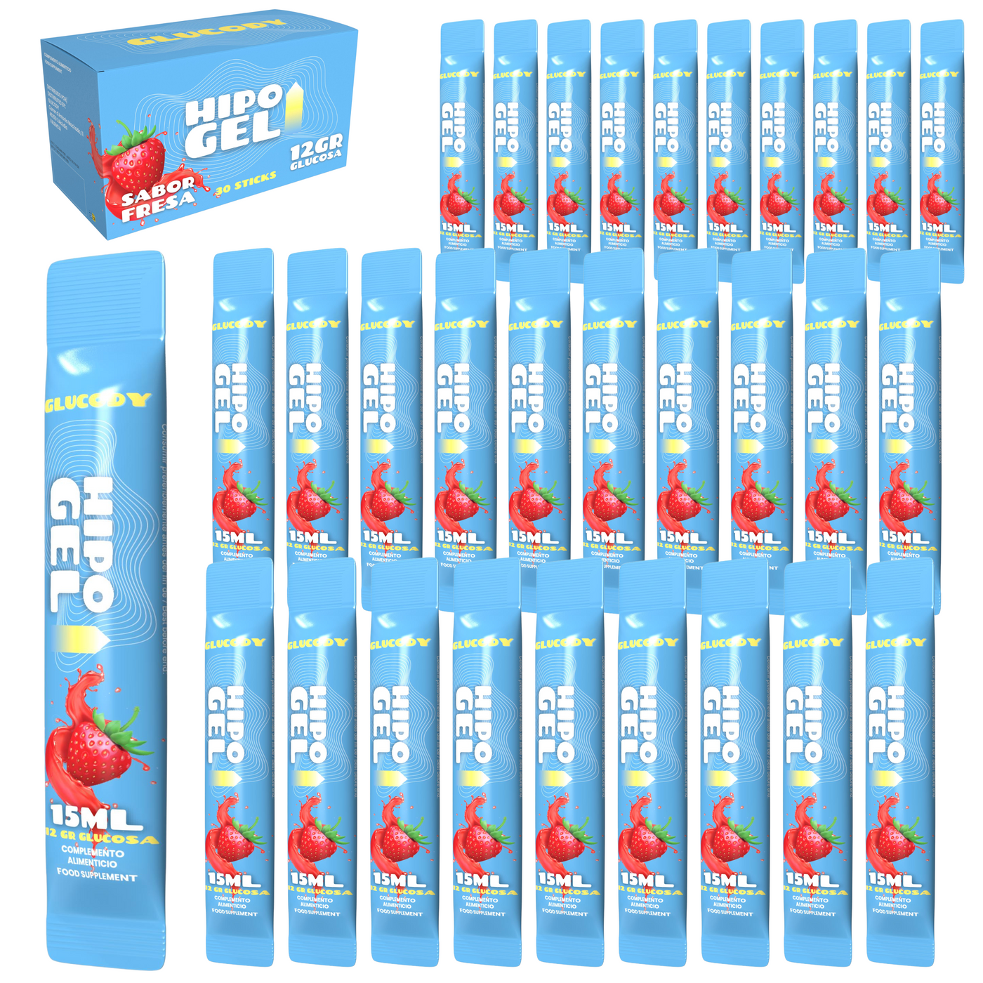GEL DI GLUCOSIO 12g | Confezione da 30 BUSTINE ad assorbimento rapido