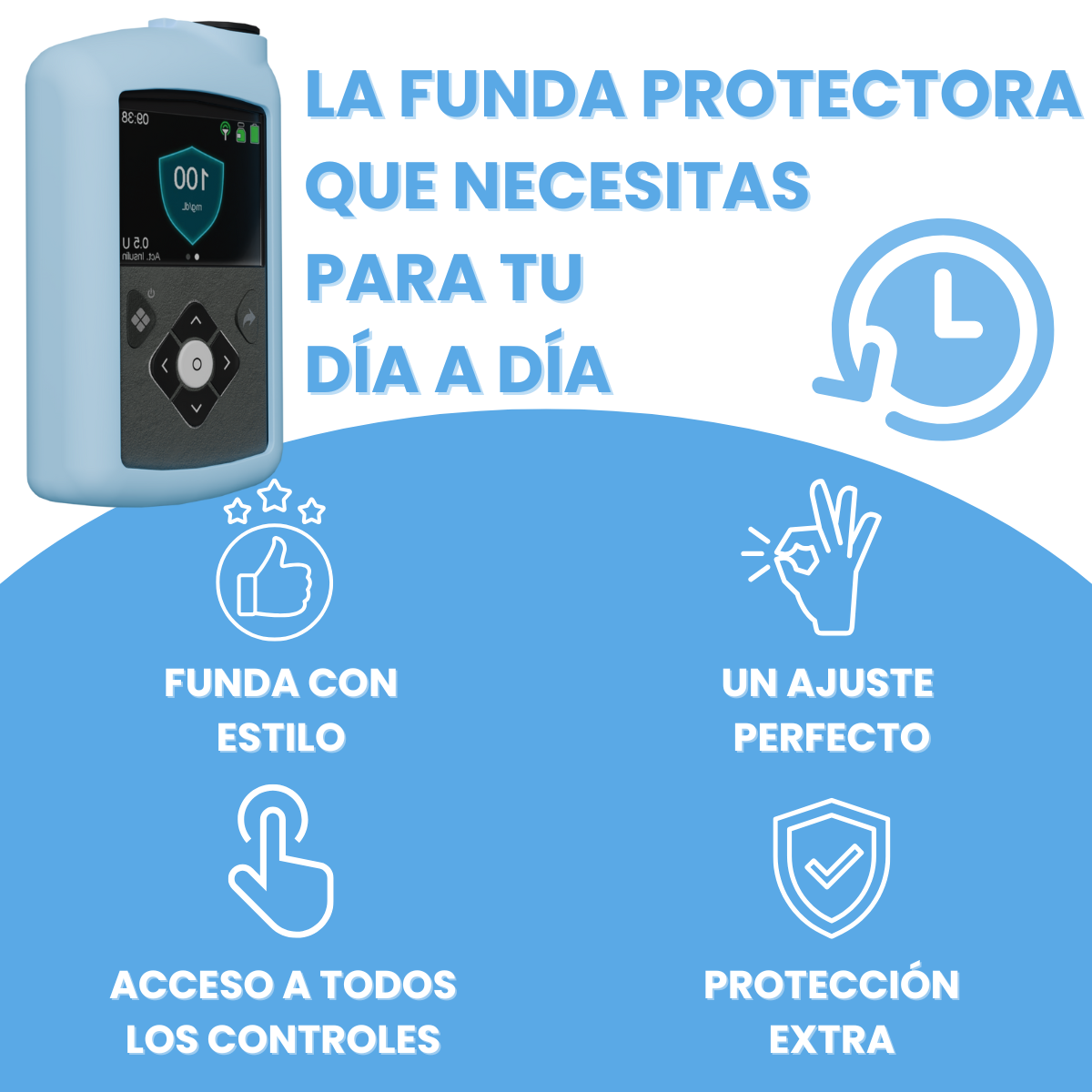 Funda bomba insulina Medtronic | Azzurro Turchese