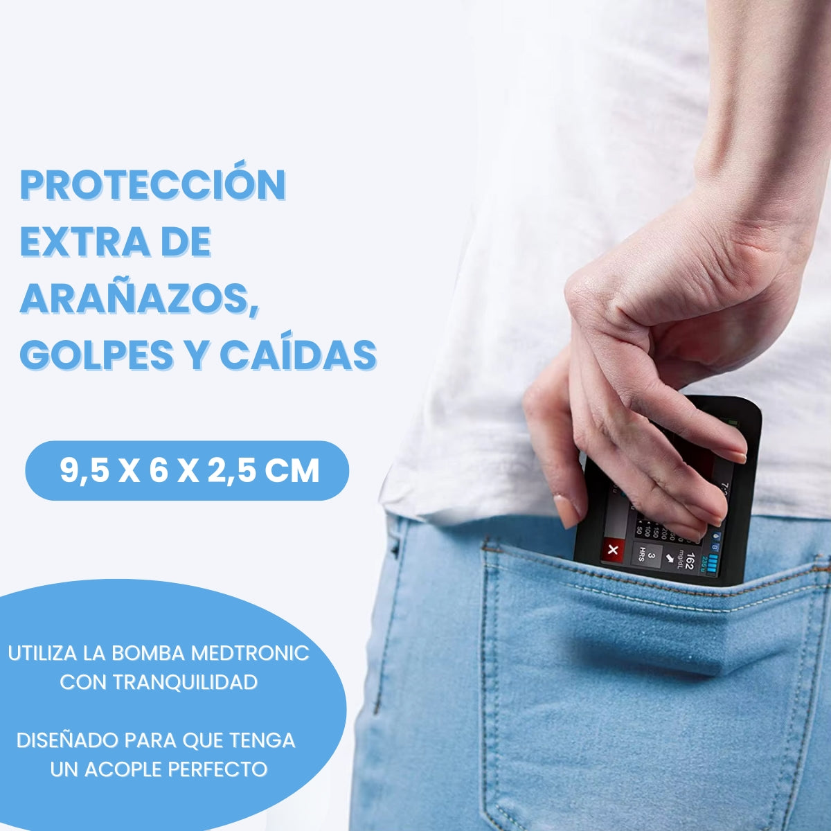 Funda bomba insulina Medtronic | Azzurro Turchese