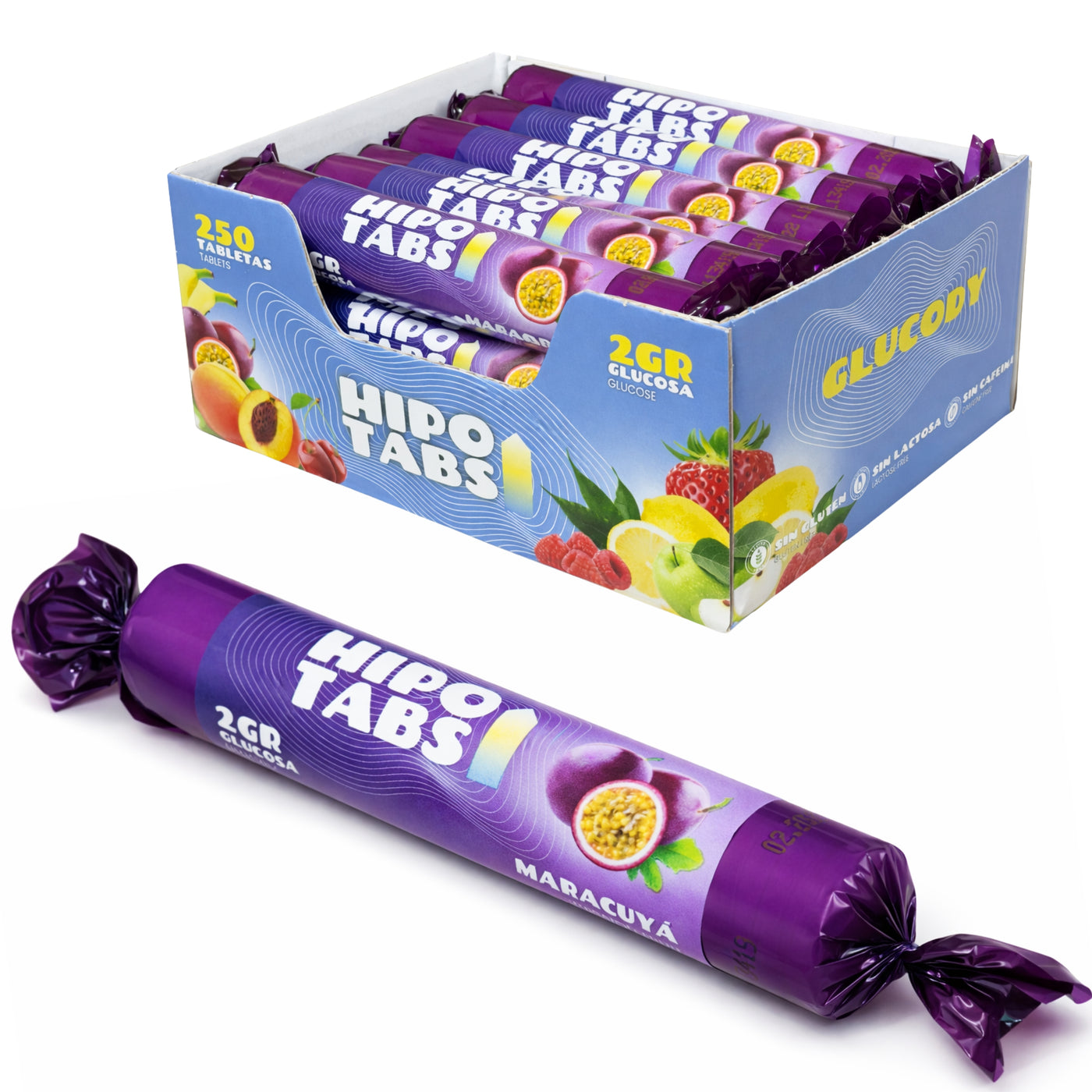 255 pastiglie di glucosio 2g frutto della passione | Confezione da 500g