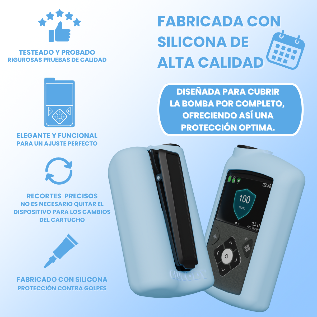 Funda bomba insulina Medtronic | Azzurro Turchese