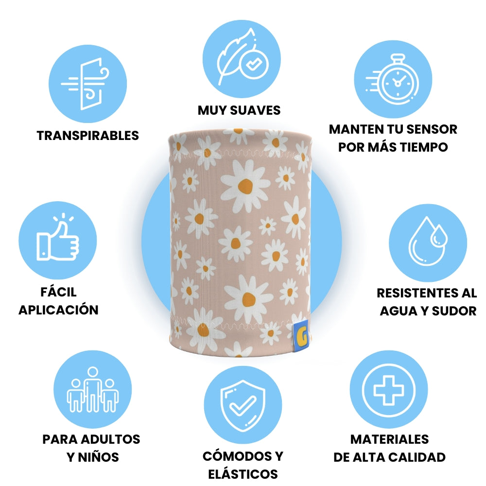 DIABETES SENSOR PROTECTIVE BRACELET "MARGUERITES"