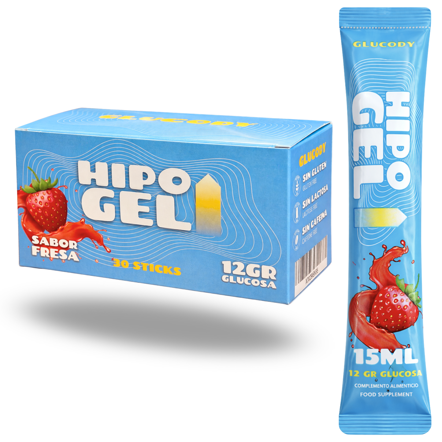 GLUCOSE GEL 12gr | Box of 30 PACKETS for rapid absorption for hypoglycemia