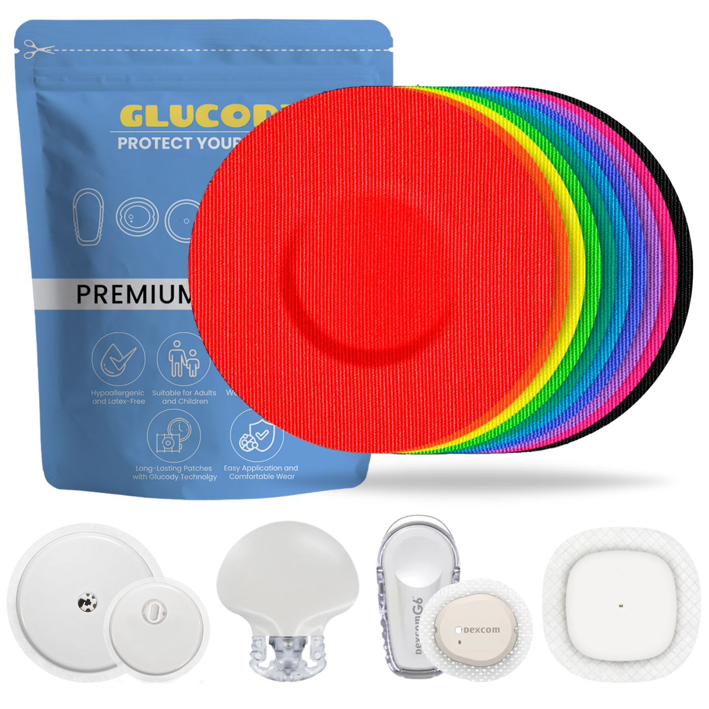 10pc DIABETES SENSOR PROTECTIVE PATCH Multicoloured