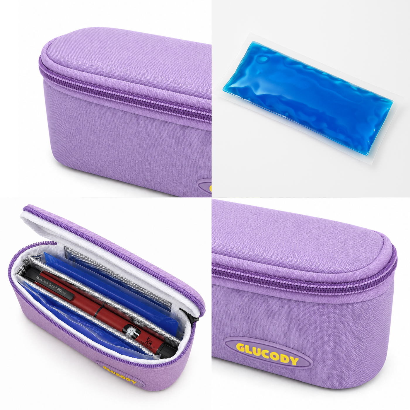 Portable Insulin Cooler PURPLE + 2 Cooling Gels